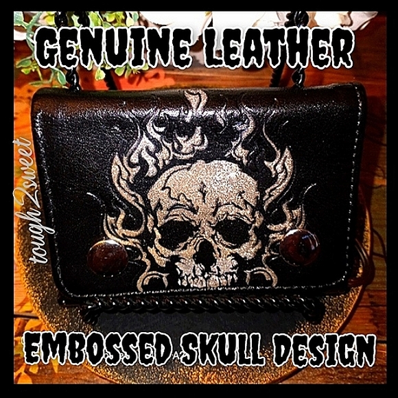 Affliction Other - 🔥GENUINE LEATHER🔥 EMBOSSED SKULL WALLET